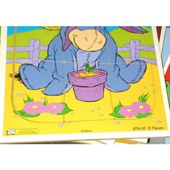 Lot of 8 Vintage Playskool, Peanuts, Barney & Disney Wood Puzzles Collectibles - Picture 8 of 16